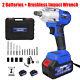 Electric Brushless Impact Wrench Drill Gun 1/2 Driver Tool Ratchet Drive Socket