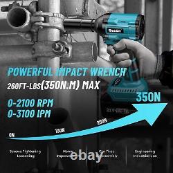 Electric Impact Wrench Cordless Brushless Battery Max Torque Car Home Impact Gun