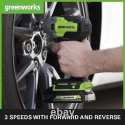 Greenworks Cordless 24v Brushless Impact Wrench && 24V 2Ah Battery && Charger