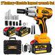 Impact Wrench Electric Cordless 1/2'' Driver Tool +2 Battery For Car Tyre Wheel
