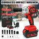 King Showden 520nm Cordless Impact Wrench 1/2 Drive Ratchet Gun With2xbattery Led
