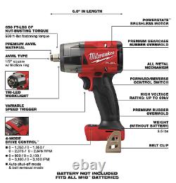 MILWAUKEE 2962-20 M18 Fuel GEN2 1/2 Impact Wrench Brushless Mid Torque NEW