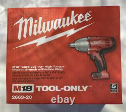 MILWAUKEE M18 2663-20 1/2 Impact Wrench WithFriction Ring NEW IN BOX TOOL ONLY
