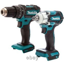 Makita 18V 2 Speed DHP482Z Combi Drill & Brushless DTW300Z Impact Wrench Body
