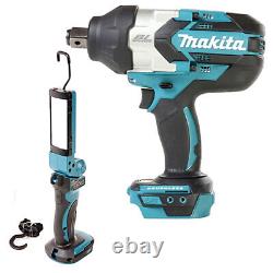 Makita DTW1001 18V Brushless Impact Wrench 3/4'' With DML801 12 LED Light Torch