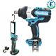 Makita Dtw1001 18v Brushless Impact Wrench 3/4'' With Dml801 12 Led Light Torch