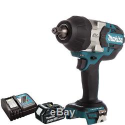 Makita DTW1002Z 18V Brushless Impact Wrench + 1 x 5.0Ah BL1850 Battery & Charger