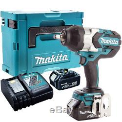 Makita DTW1002Z 18V Brushless Impact Wrench + 2 x 5.0Ah Batteries Charger & Case