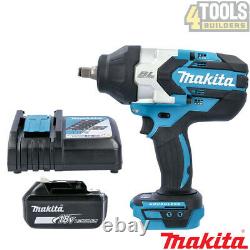 Makita DTW1002Z 18V Brushless Impact Wrench With 1 x 5Ah Battery & Charger