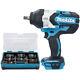 Makita Dtw1002 18v Lxt 1/2 Brushless Impact Wrench With B-69733 7 Piece Set