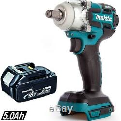 Makita DTW285Z 18V 1/2in Brushless Impact Wrench With 1 x 5.0Ah BL1850 Battery