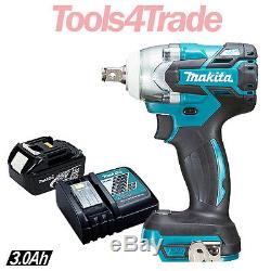 Makita DTW285Z 18V Brushless 1/2in Impact Wrench + 1 x 3.0Ah Battery & Charger