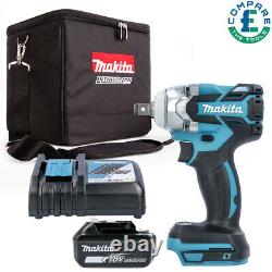 Makita DTW285Z 18V Brushless Impact Wrench + 1 x 5Ah Battery, Charger & Cube Bag