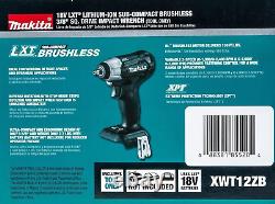 Makita Impact Wrench 3/8 Black LXT18V Brushless Sub-Compact XWT12ZB Tool only