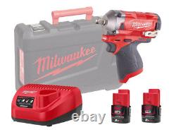Milwaukee 12v Fuel Compact Impact Wrench 1/2 M12fiw12 2.0ah Pack