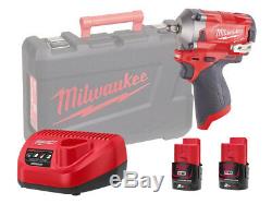 Milwaukee 12v Fuel Compact Impact Wrench 3/8 M12fiw38 2.0ah Pack