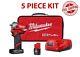 Milwaukee 2555-22 Stubby 1/2 Impact Wrench With 2 Batteries Kit New Free Shipping