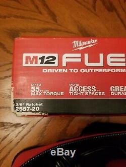 Milwaukee 2557-20 M12 FUEL 3/8 Brushless Cordless Ratchet one battery and charge