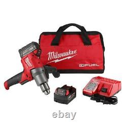 Milwaukee 2810-22 M18 Fuel Mud Mixer Kit 180-degree Handle (2) 5.0 Battery New