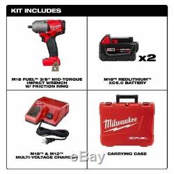 Milwaukee 2852-22 M18 FUEL Mid-Torque 3/8 Impact Wrench Kit with(2) 5ah Batteries