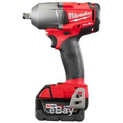 Milwaukee 2861-22 M18 FUEL Mid-Torque 1/2 Friction Ring Impact Wrench Tool Kit
