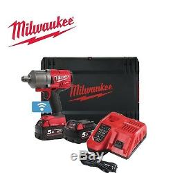 Milwaukee Fuel ONE-KEY 1/2in Dr High Torque Impact Wrench 18v 2 x 5.0Ah 1898Nm