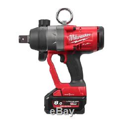 Milwaukee Impact Wrench M18ONEFHIWF1-802X 1 Inch 2 8.0Ah Batteries Charger Case