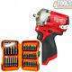 Milwaukee M12fiw38 12v Fuel 3/8 Impact Wrench With 37 Piece Screwdriver Set