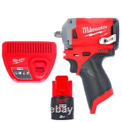 Milwaukee M12FIW38 12V Li-ion 3/8in Impact Wrench With 1 x 2.0Ah Battery & Ch