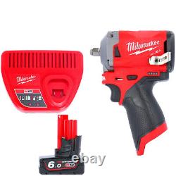 Milwaukee M12FIW38 12V Li-ion 3/8in Impact Wrench With 1 x 6.0Ah Battery & Ch