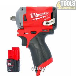 Milwaukee M12FIW38 12V Li-ion FUEL 3/8 Impact Wrench With 1 x 2.0Ah Battery