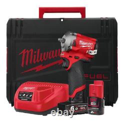 Milwaukee M12FIW38-622X 12V FUEL 3/8in Impact Wrench with Batteries Charger Case