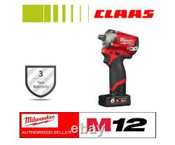 Milwaukee M12FIWF12-622X FUEL 1/2in Impact Wrench with Batteries 6Ah, 2Ah & Case