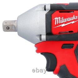 Milwaukee M18BIW12 18V Compact Impact Wrench With 2 x 5.0Ah Batteries & Charger