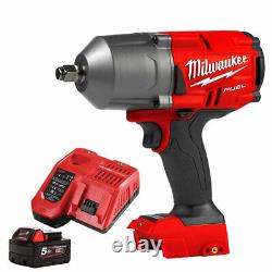 Milwaukee M18FHIWF12-0 18V 1/2 Impact Wrench with 1 x 5.0Ah Battery & Charger