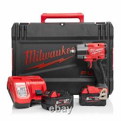 Milwaukee M18FMTIW2F12-502X 18V Mid Torque Impact Wrench with Friction Ring Kit