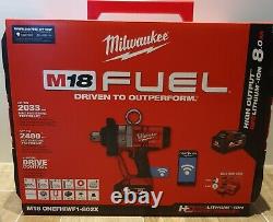 Milwaukee M18ONEFHIWF1-802X 18v Inch Drive Impact Wrench 2 x 8.0ah Battery KIT