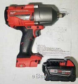 Milwaukee M18 FUEL 1/2 High Torque 1400 ft-lb Impact Wrench with5.0 Bat #2767-20B