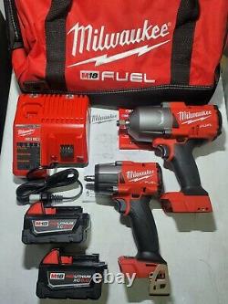 Milwaukee M18 FUEL 3/8 + 1/2 dr High Torque Impact Wrench Combo Kit #2988-22