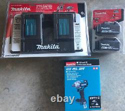 NEW! Makita XWT11Z 18V 1/2 Impact Wrench, Batteries & Dual Charger