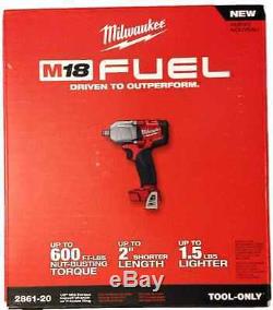 New Milwaukee Fuel M18 2861-20 18V Li-ion 1/2 MidTorque Brushless Impact Wrench