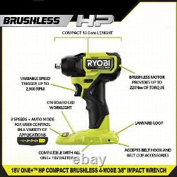 Ryobi 18V ONE+T HP Brushless 3/8 4-Mode Compact Impact Wrench (Body Only)