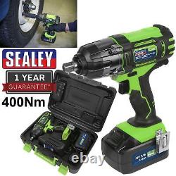 Sealey Cordless Impact Wrench 1/2 Drive 18V 3Ah Battery Charger 400Nm Torque