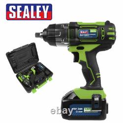 Sealey Impact Wrench 18v Lithium-ion 1/2 Cordless 3ah Battery In Case Cp400lihv