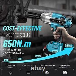 SeeSii Brushless Cordless Impact Wrench 1/2 inch Max Torque 479 Ft-lbs(650Nm)