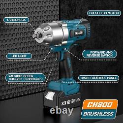 Seesii 1300NM Torque Impact Wrench Brushless Cordless Impact Wrench for Truck
