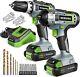 Workpro 20v Li-ion Cordless Compact Drill Driver & Impact Driver With 16-pc Bits