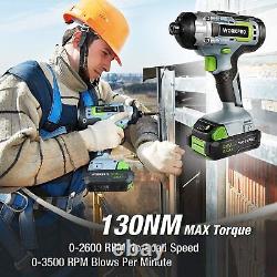 WORKPRO 20V Li-ion Cordless Compact Drill Driver & Impact Driver with 16-PC Bits