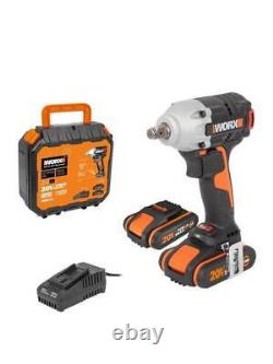 Worx WX272 Cordless Brushless Impact Wrench 20V 2Ah Battery & Charger