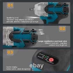 18v Combo Kit D'outils Sans Fil Clé D'impact Broyeur D'angle 2 Batterie Set